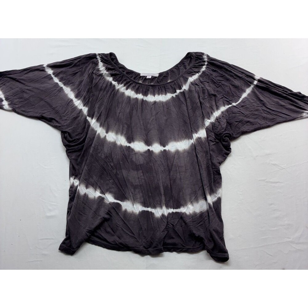 Vintage Y2k Romeo & Juliet Couture Tie-Dye Boho Brown & White Batwing Top Sz M